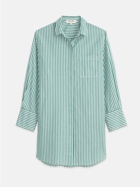 Alex Mill Belle Shirt Dress in Striped Cotton Poplin Green